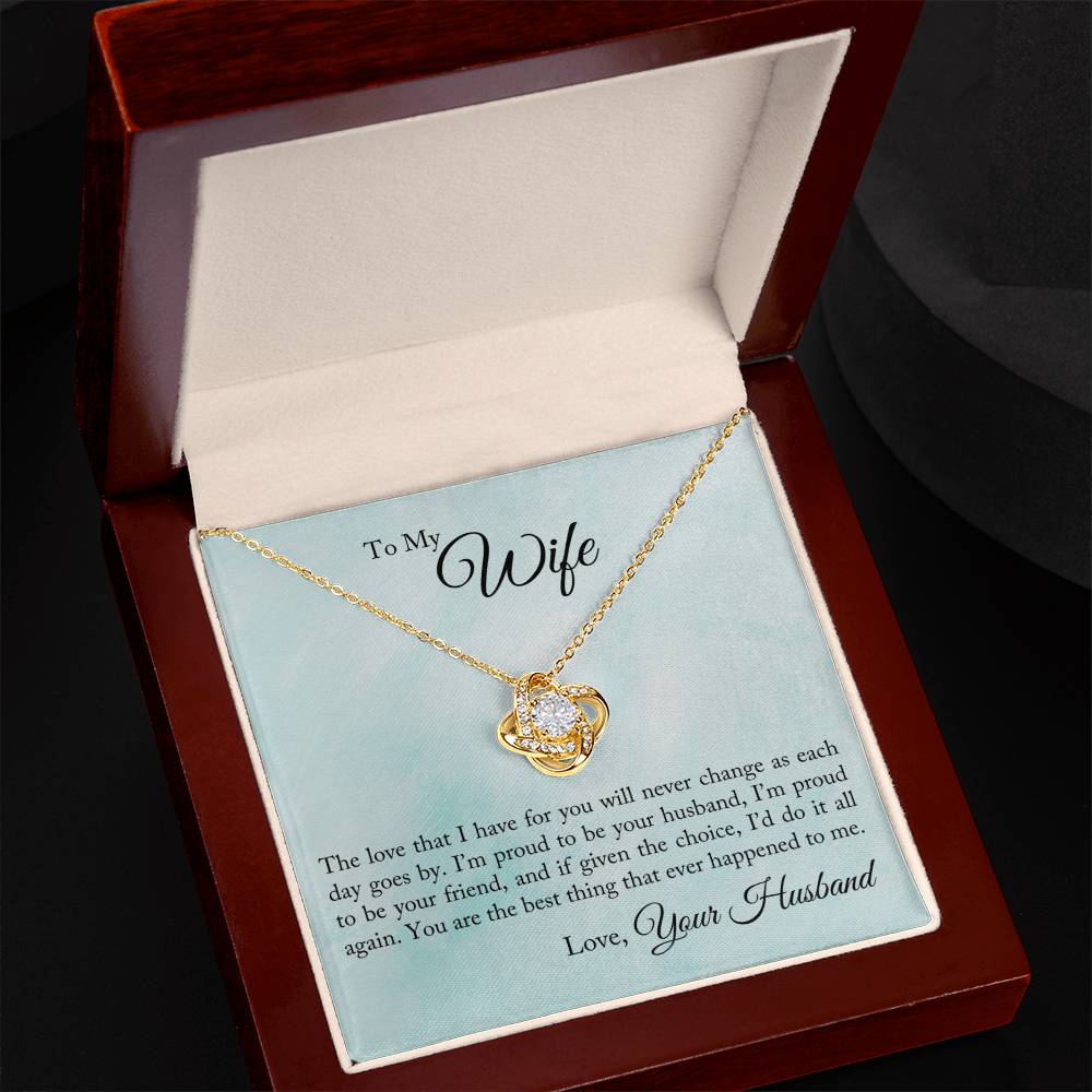 To My Wife - Proud To Be Your Husband - Love knot Necklace