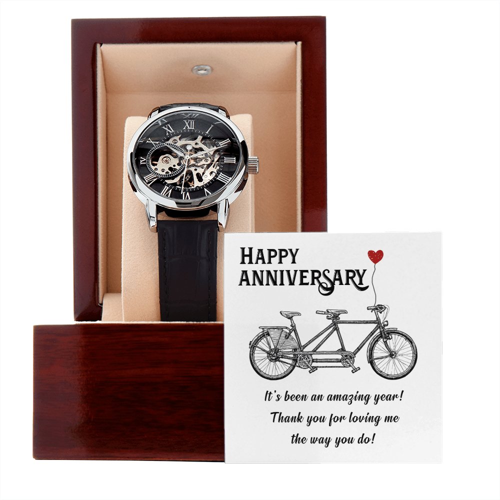 Anniversary Gift For Husband & Boyfriend - Men's Skeleton Watch - Celeste Jewel