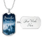 Breathe - Dog Tag Necklace With Engraving - Celeste Jewel