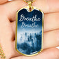 Breathe - Dog Tag Necklace With Engraving - Celeste Jewel