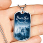 Breathe - Dog Tag Necklace With Engraving - Celeste Jewel