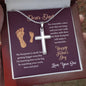 Dear Dad - Happy Father's Day Gift From Son - Personalized Cross Necklace - Celeste Jewel