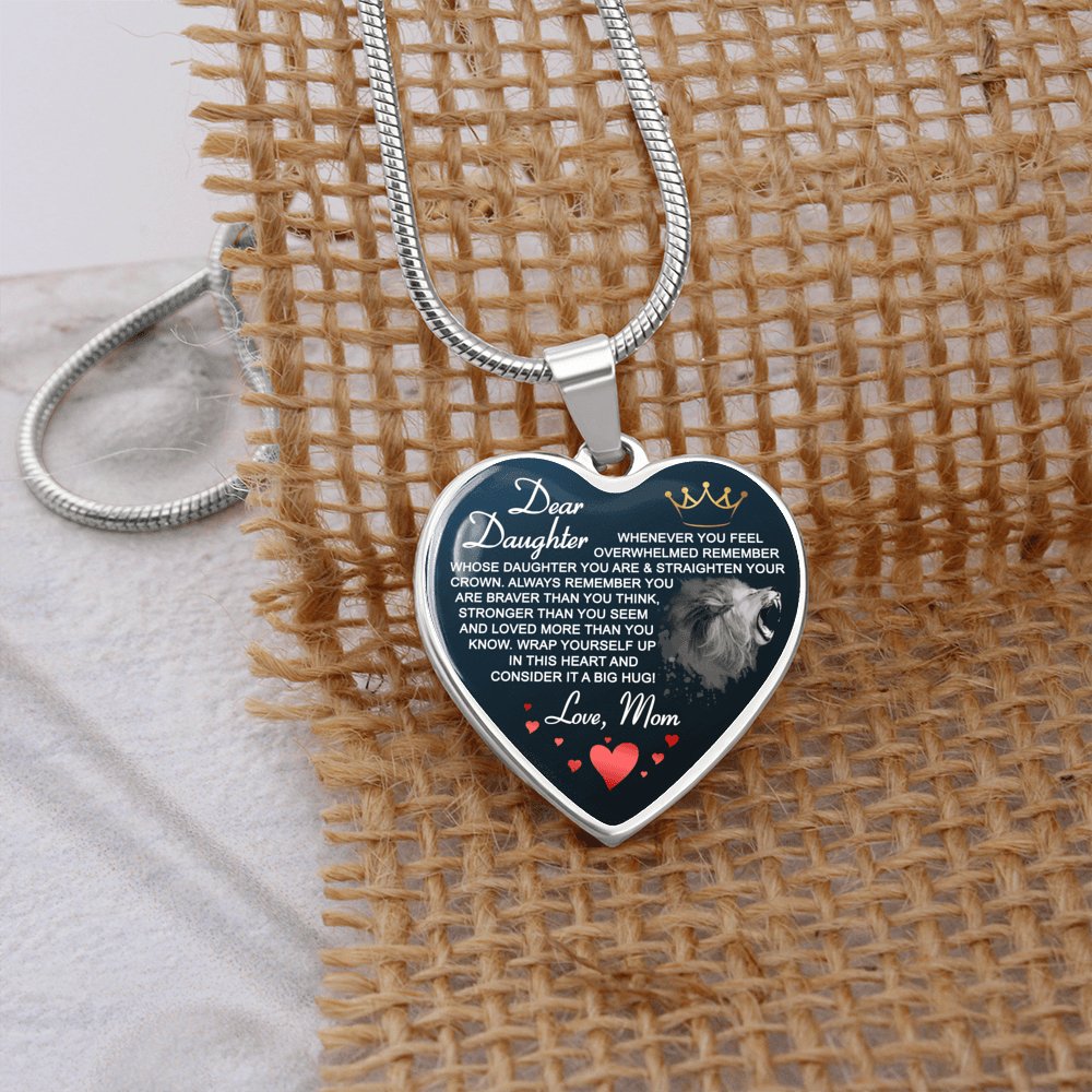 Dear Daughter - Always Remember - Luxury Graphic Heart Necklace - Celeste Jewel
