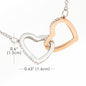 Dear Daughter - Merry Christmas - Interlocking Hearts Necklace Jewelry