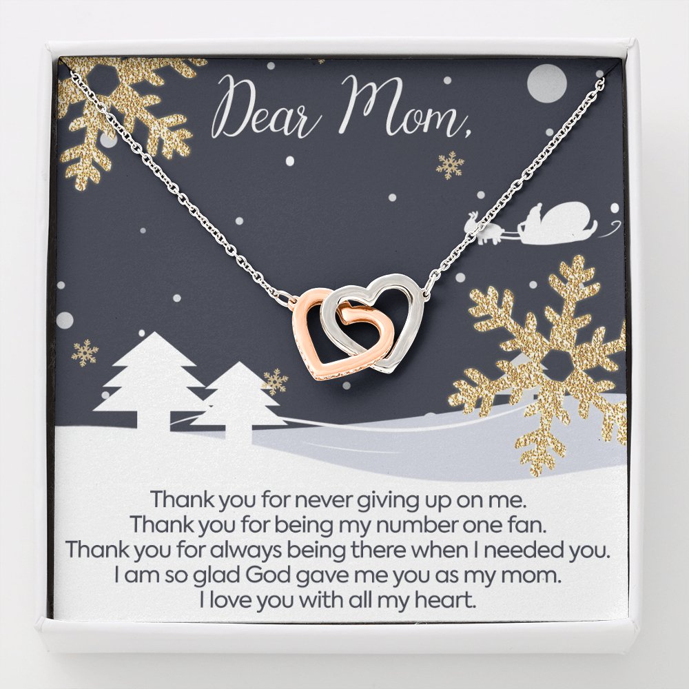Dear Mom - Number One Fan - Interlocking Hearts Necklace - Celeste Jewel