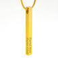 Engraved 4-Sided Vertical Stick Necklace Jewelry