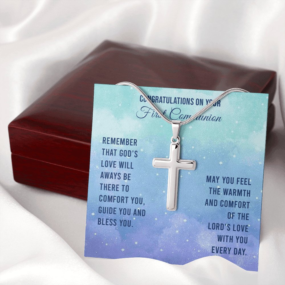 First Communion - Remember God’s Love - Cross Necklace - Celeste Jewel