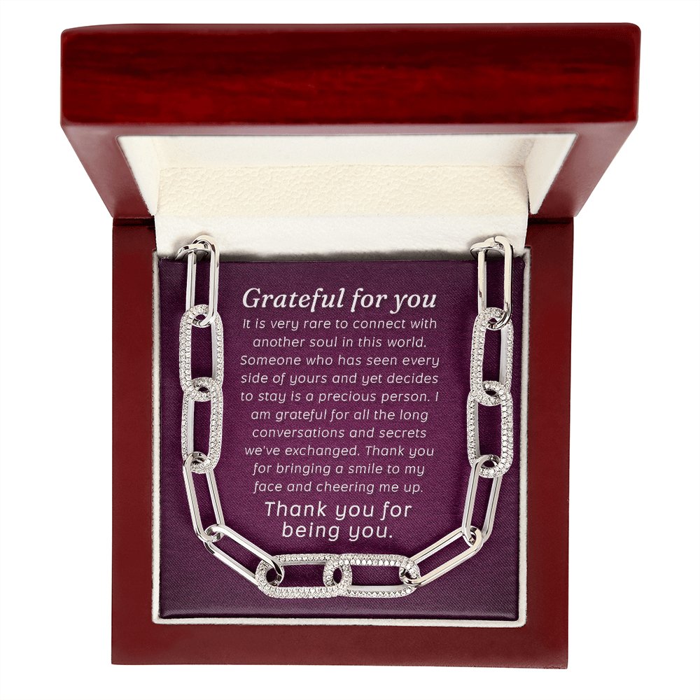 Gift For Best Friend - Grateful For You - Forever Linked Necklace - Celeste Jewel
