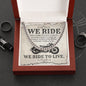 Gift For Biker - We Ride To Live - Cuban Link Chain Necklace - Celeste Jewel