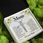 Gift For Mom - I Know It's Not Easy - Cubic Zirconia Cross Necklace - Celeste Jewel