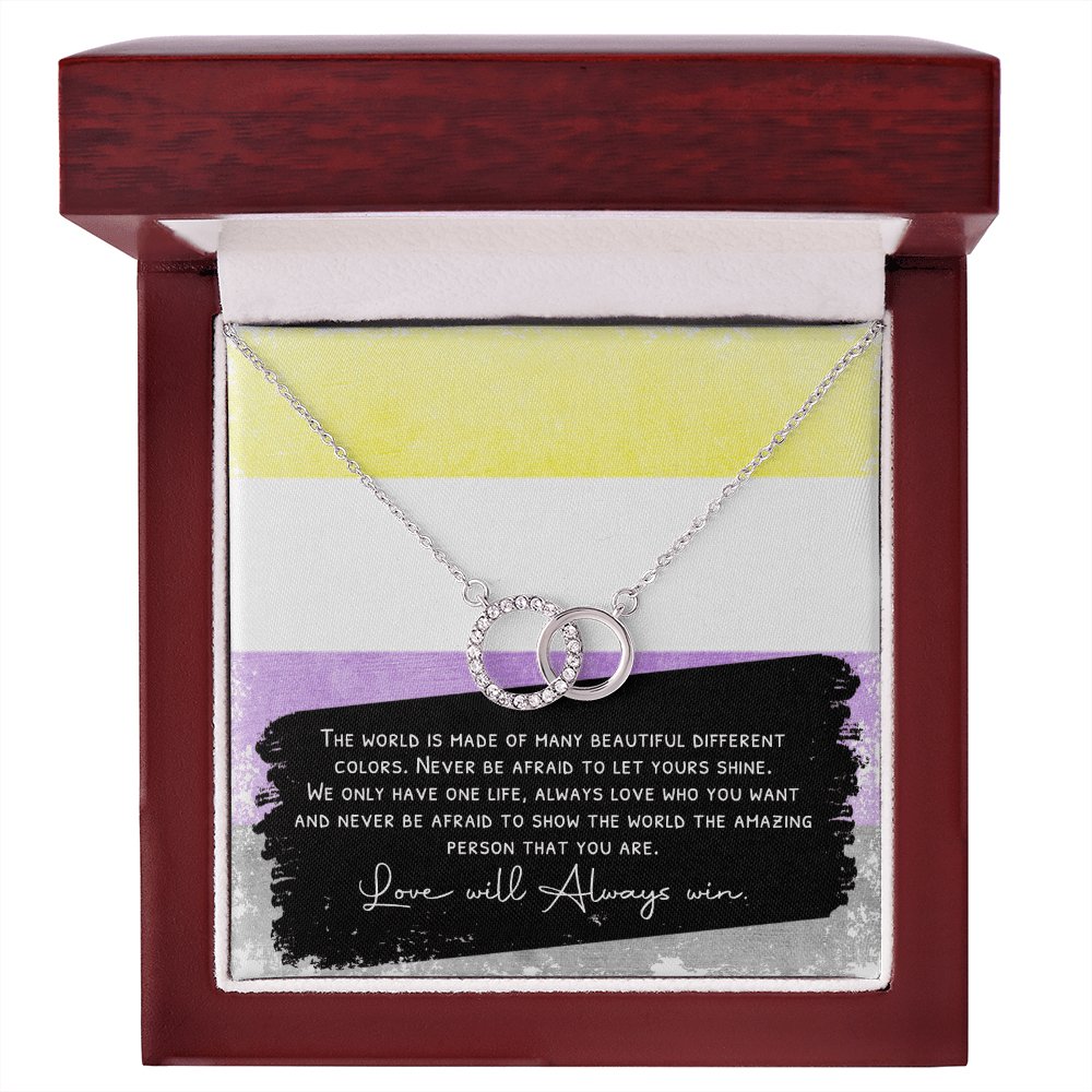 Gift For Non-Binary - Love Will Always Win - Perfect Pair Necklace - Celeste Jewel