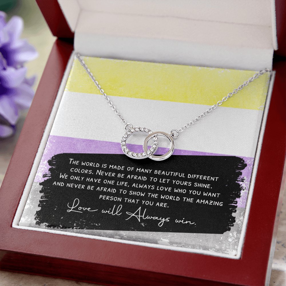 Gift For Non-Binary - Love Will Always Win - Perfect Pair Necklace - Celeste Jewel