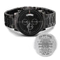 Gift For Son From Dad - Just Believe In Yourself - Black Chronograph Watch - Celeste Jewel