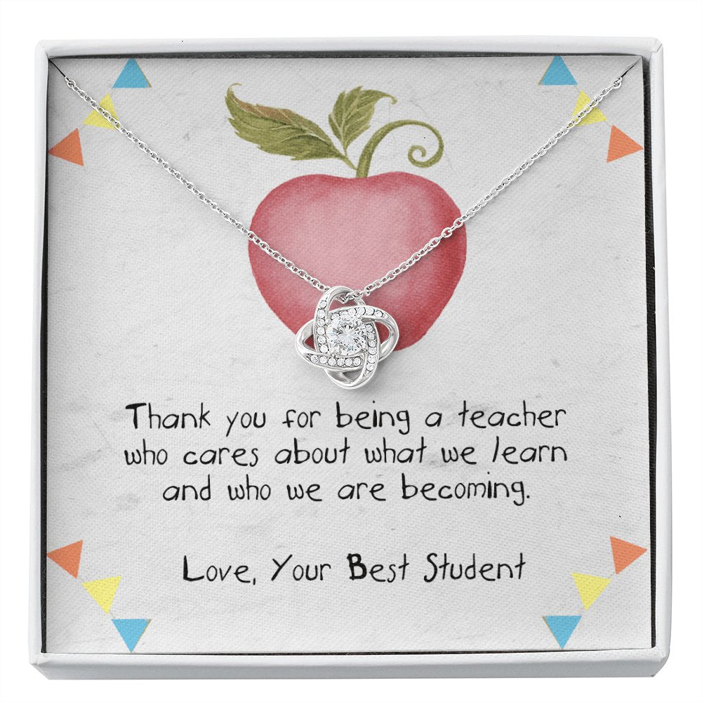 Gift For Teacher - For Being A Teacher - Love Knot Necklace - Celeste Jewel
