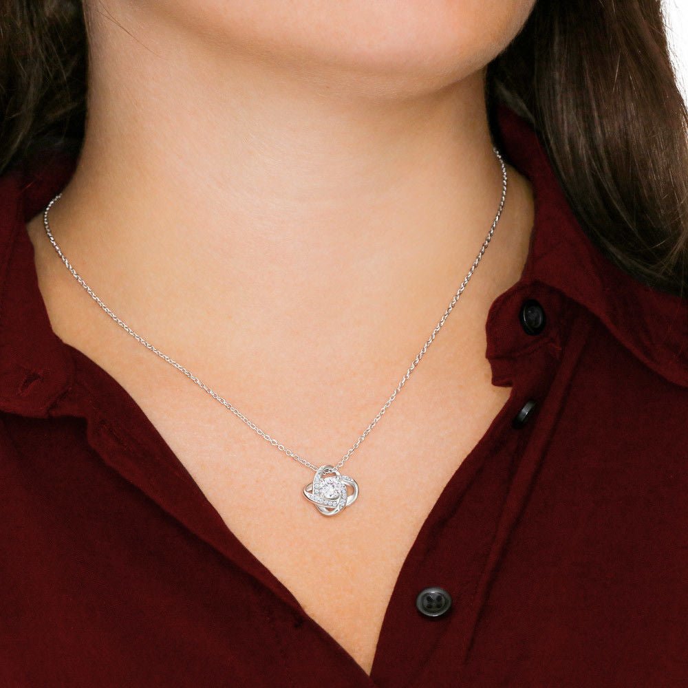 Gift For Teacher - Shape Little Minds - Love Knot Necklace - Celeste Jewel
