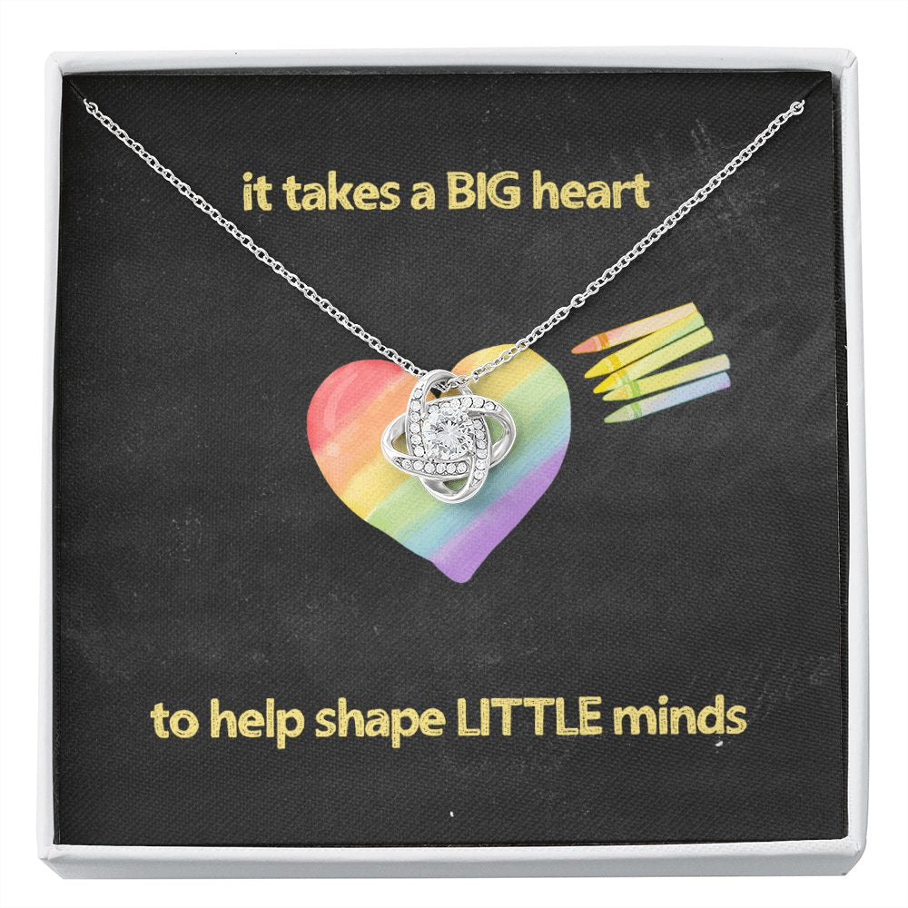 Gift For Teacher - Shape Little Minds - Love Knot Necklace - Celeste Jewel