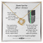 Gift For Veteran & Military Personnel - Thank You For Your Service - Love Knot Necklace - Celeste Jewel