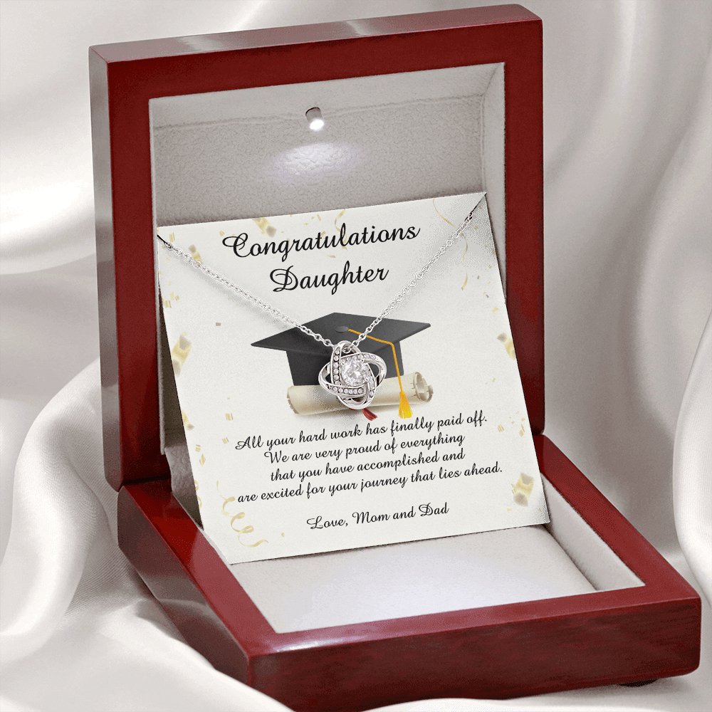 Graduation Gift For Daughter - Hard Work Paid Off - Love Knot Necklace - Celeste Jewel