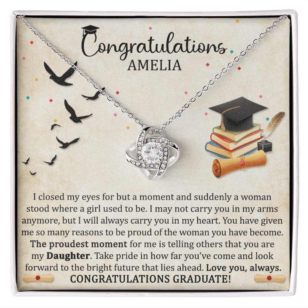 Graduation Gift For Her - Proudest Moment - Love Knot Necklace - Celeste Jewel