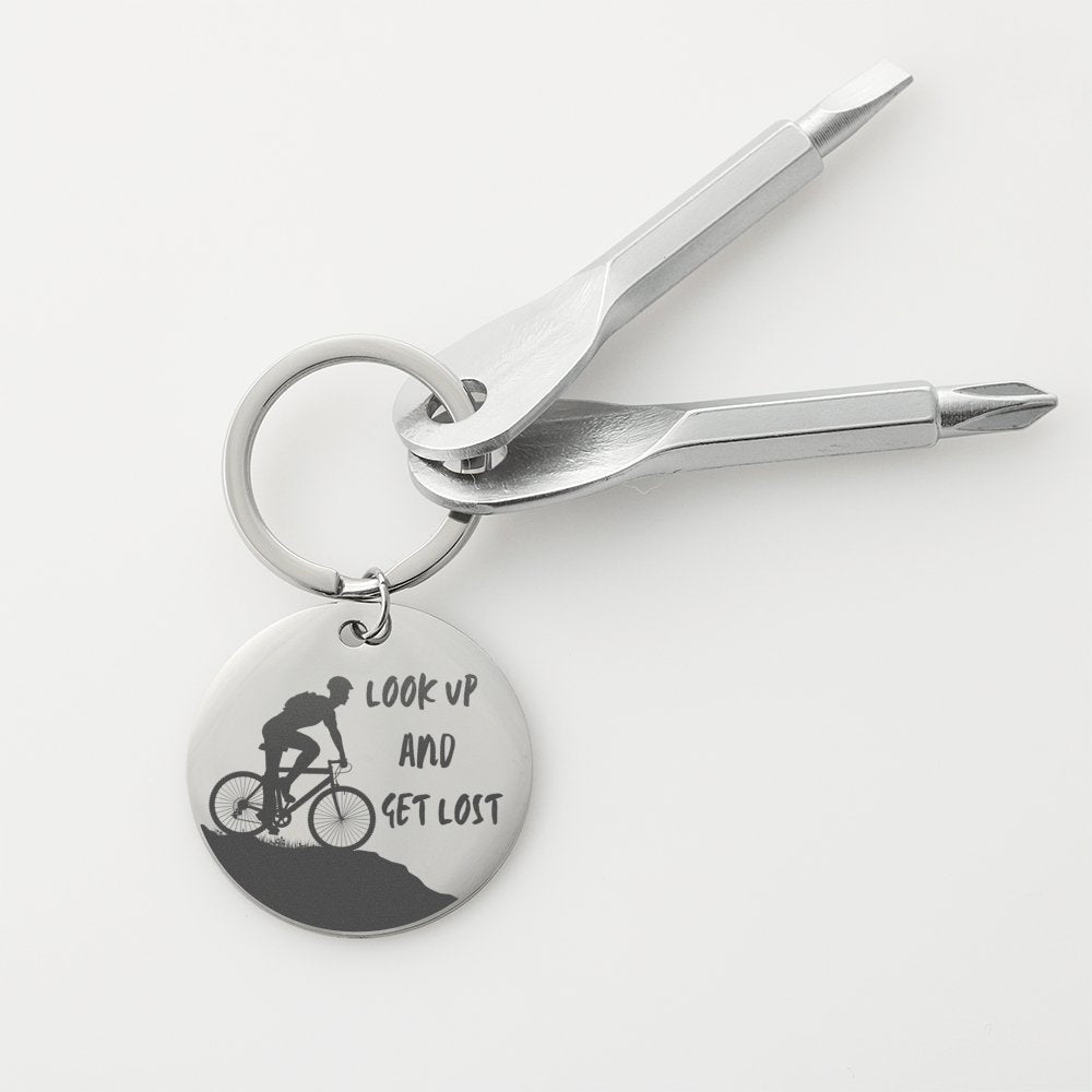 Meaningful Gift - Look Up And Get Lost - Engraved Screwdriver Keychain - Celeste Jewel