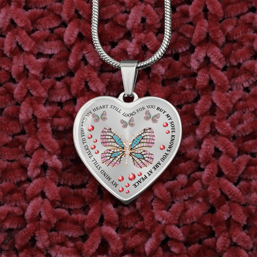 Memorial Gift - My Soul Knows - Luxury Graphic Heart Necklace - Celeste Jewel