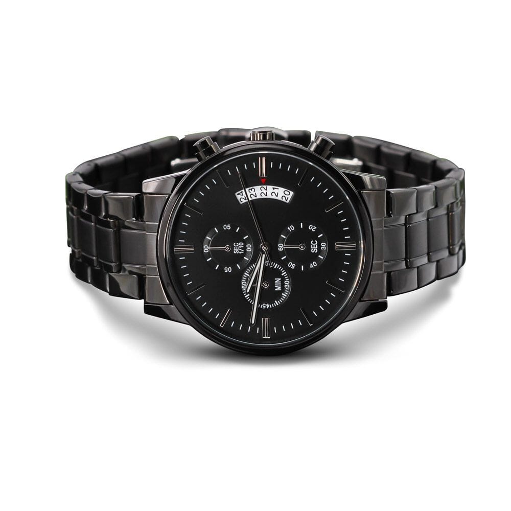 Personalized Black Chronograph Watch For Men - Celeste Jewel