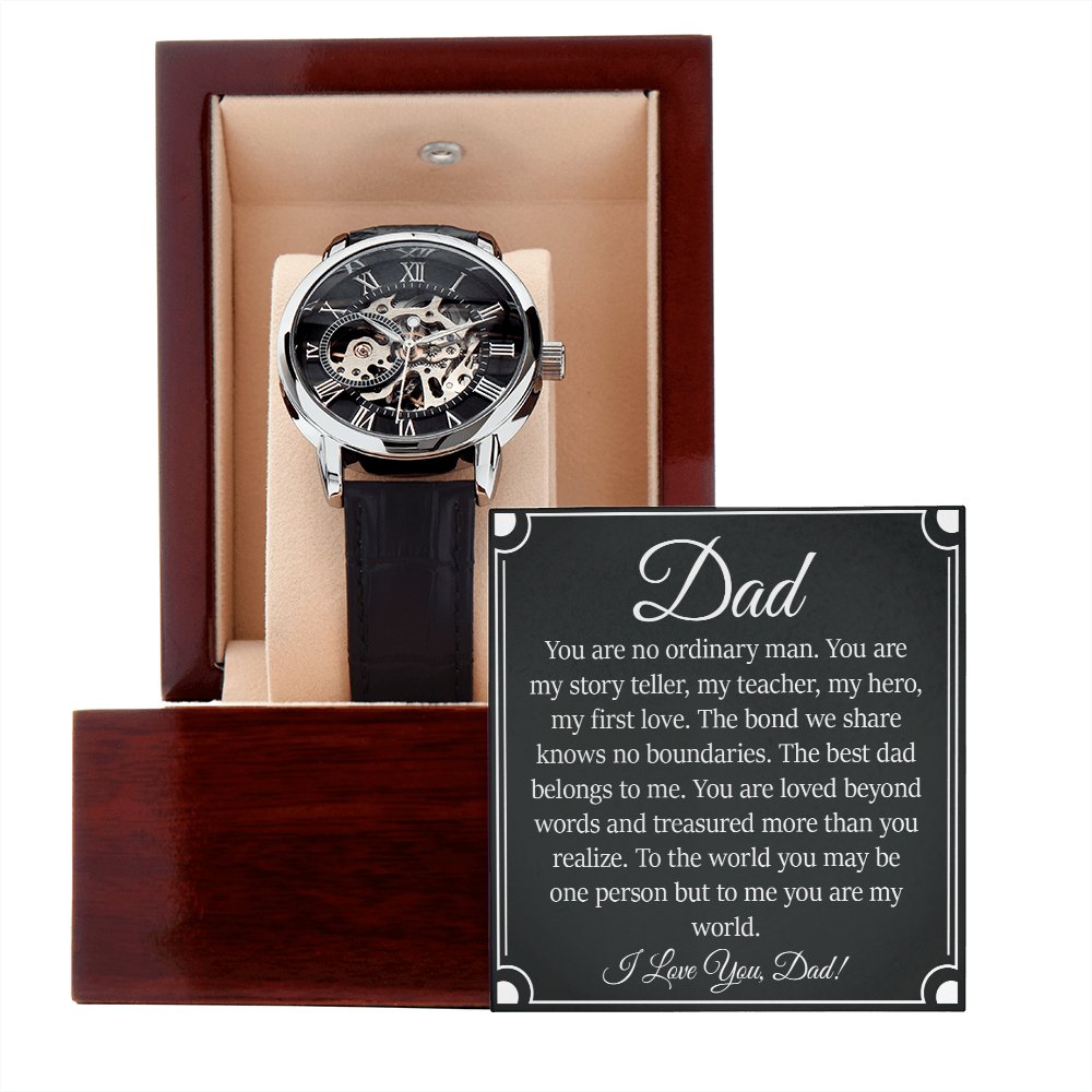 Personalized Gift For Dad - You Are My World - Skeleton Watch - Celeste Jewel