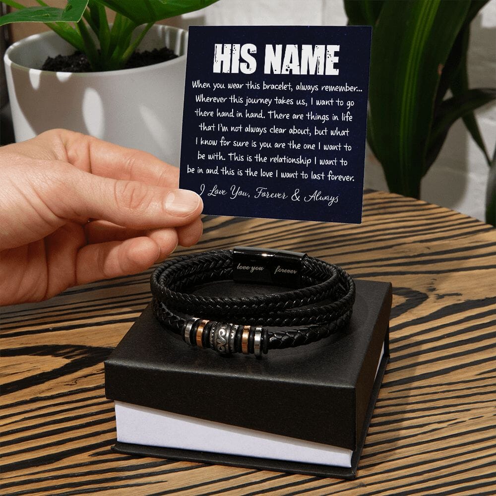 Personalized Gift For Him - Love You Forever Bracelet - Celeste Jewel
