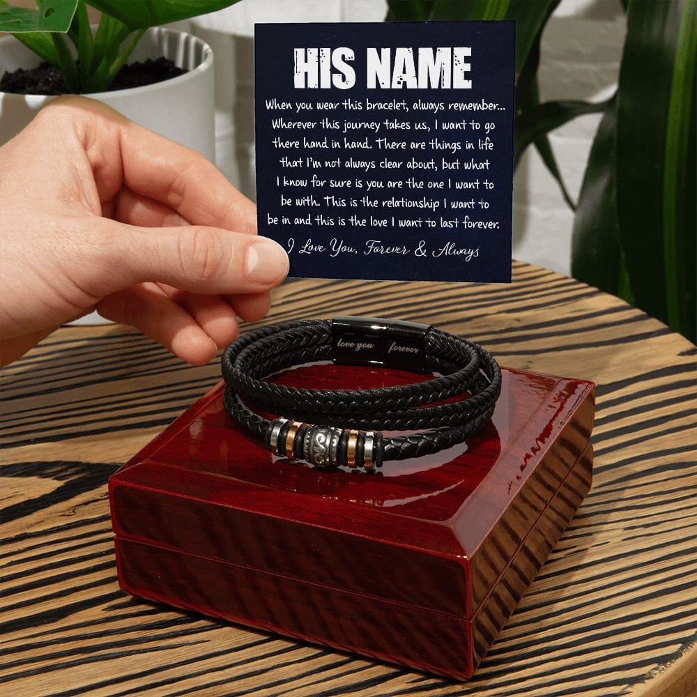Personalized Gift For Him - Love You Forever Bracelet Jewelry