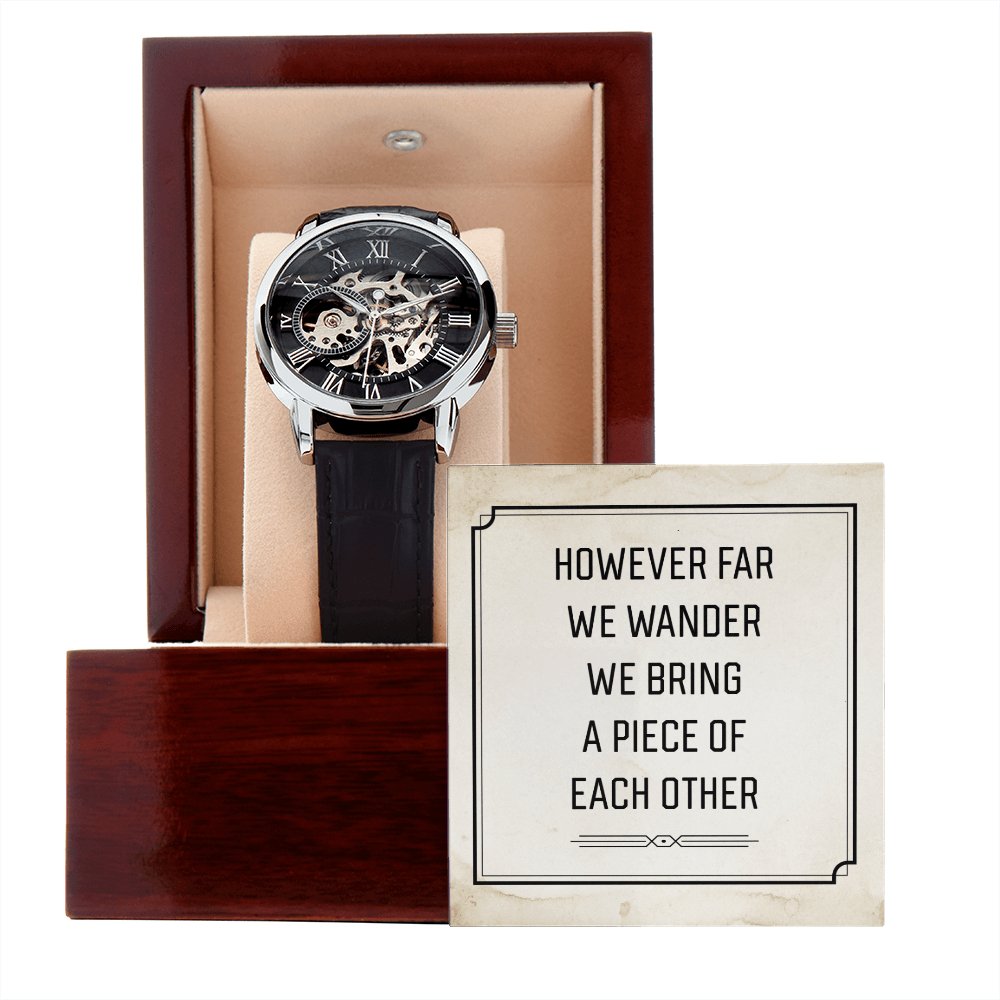 Personalized Gift For Long Distance - Men's Skeleton Watch - Celeste Jewel