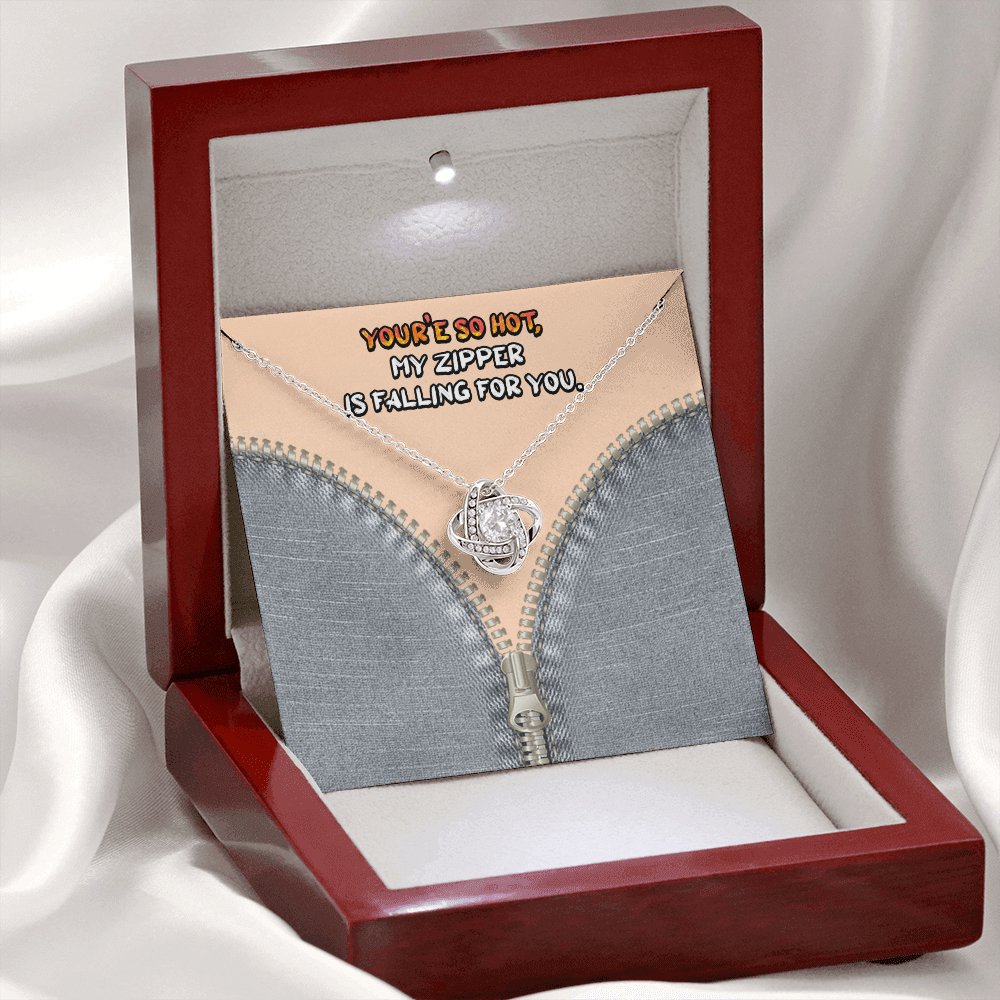 Pickup Line Gift For Her - You're So Hot - Love Knot Necklace - Celeste Jewel