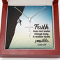 Spiritual Gift - Faith Does Not Make Things Easy - Faith Cross Necklace - Celeste Jewel