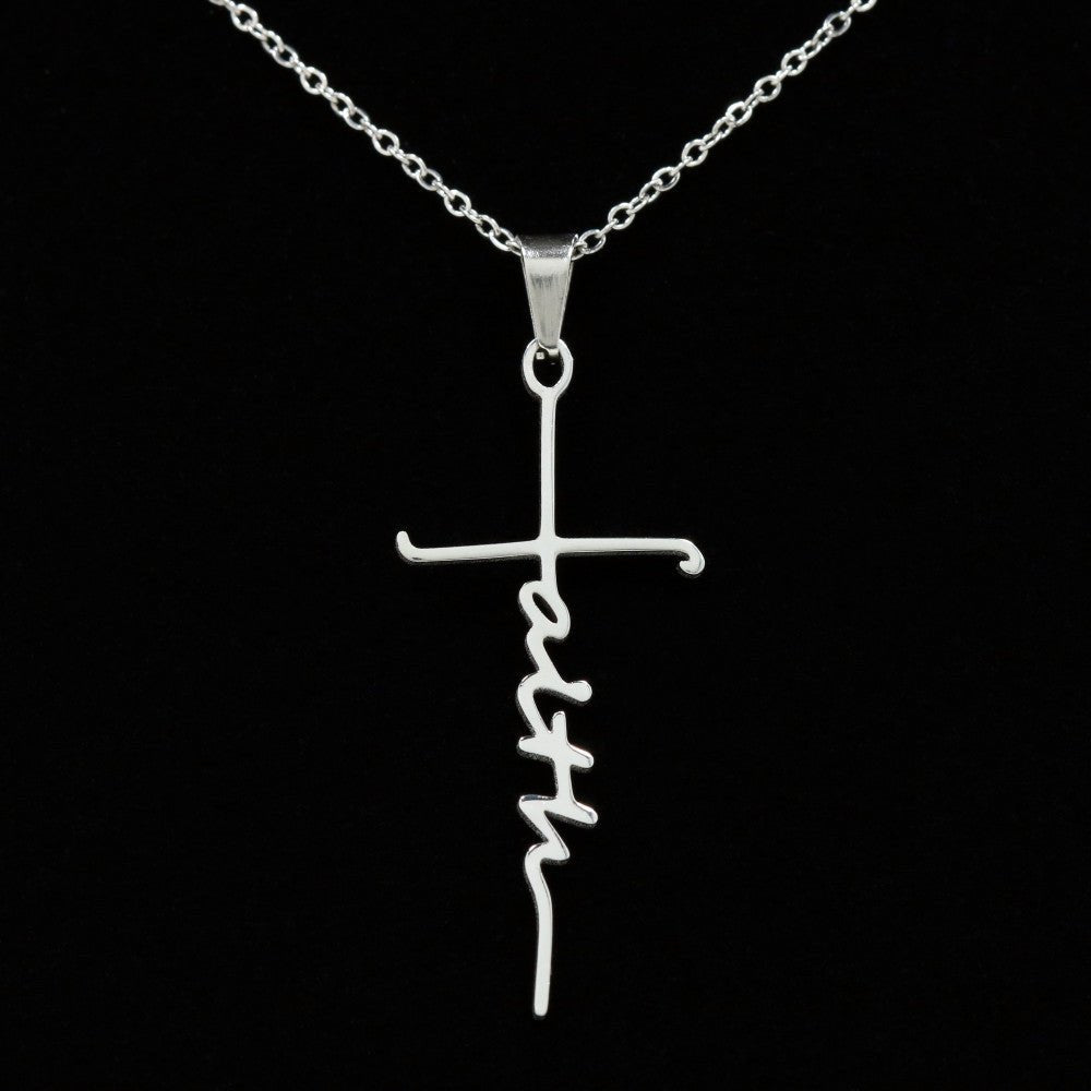Spiritual Gift - Faith Is Not a Light - Faith Cross Necklace - Celeste Jewel