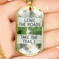 Take The Trails - Dog Tag Necklace With Engraving - Celeste Jewel