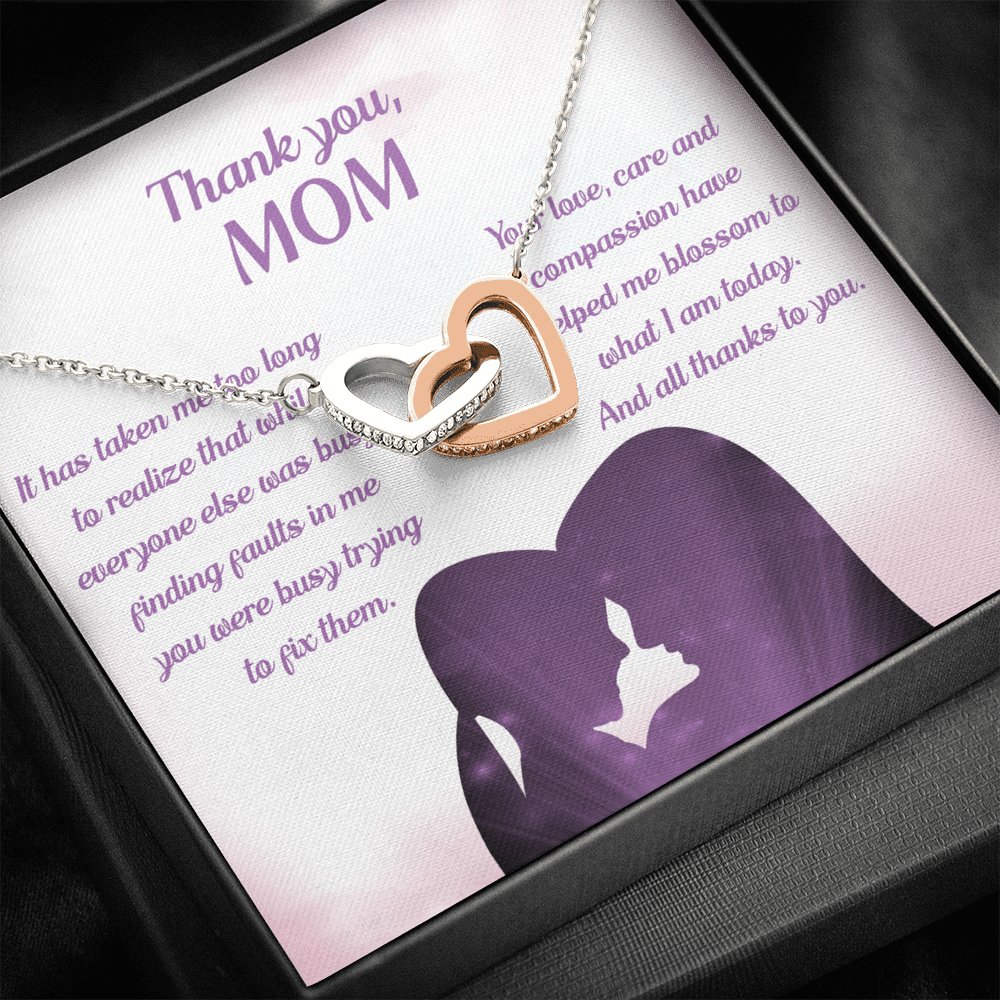 Thank You Mom - Interlocking Hearts Necklace - Celeste Jewel