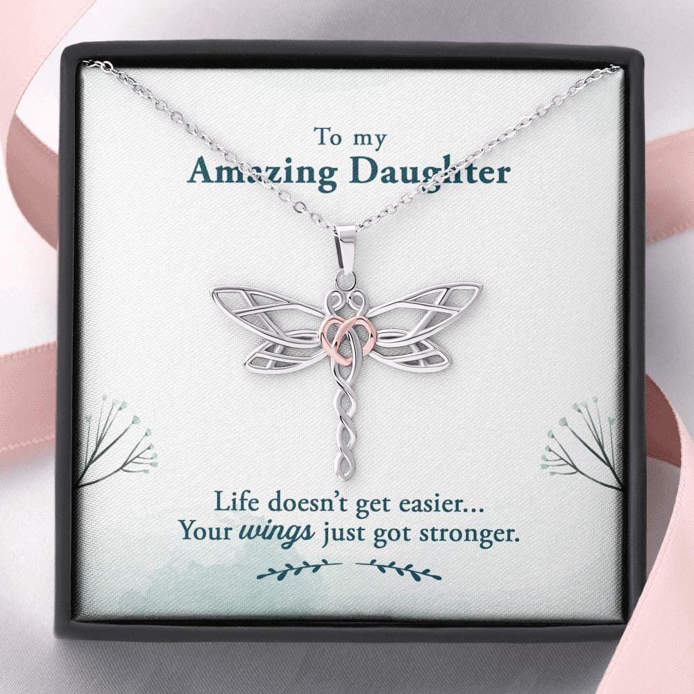 To My Amazing Daughter - Your Wings - Dragonfly Necklace - Celeste Jewel