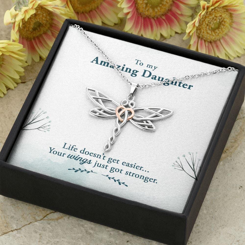To My Amazing Daughter - Your Wings - Dragonfly Necklace - Celeste Jewel