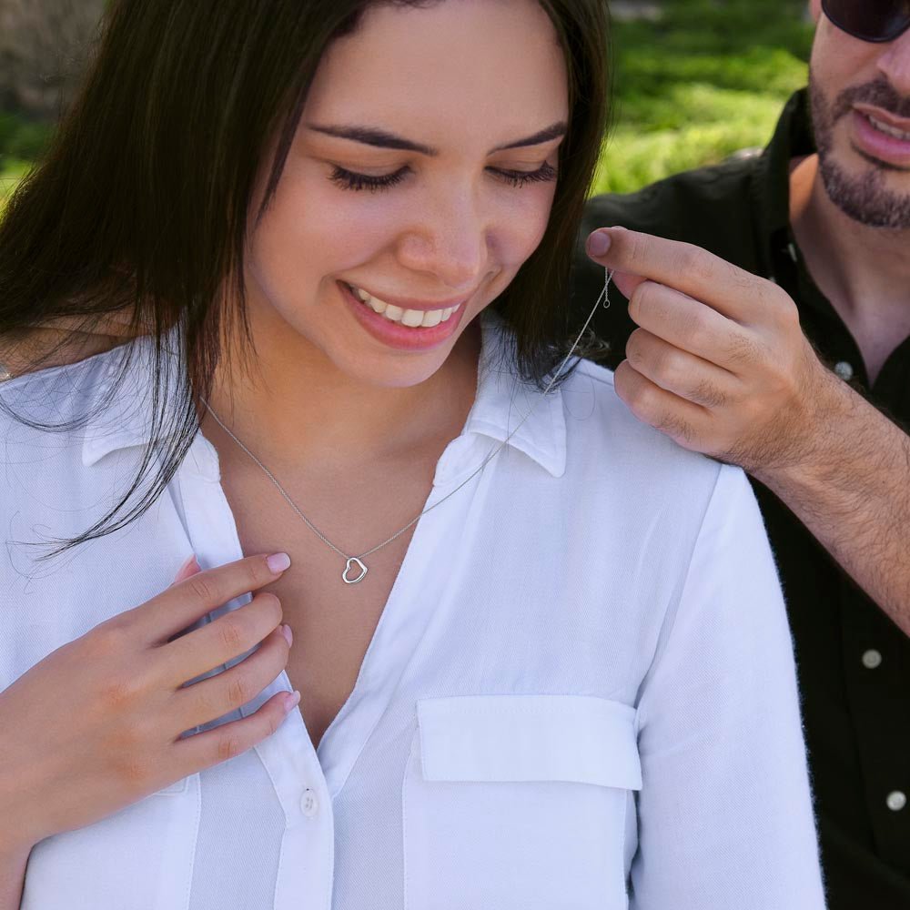 To My Beautiful Daughter Gift - Proud To Be Your Mother - Dainty Heart Necklace - Celeste Jewel