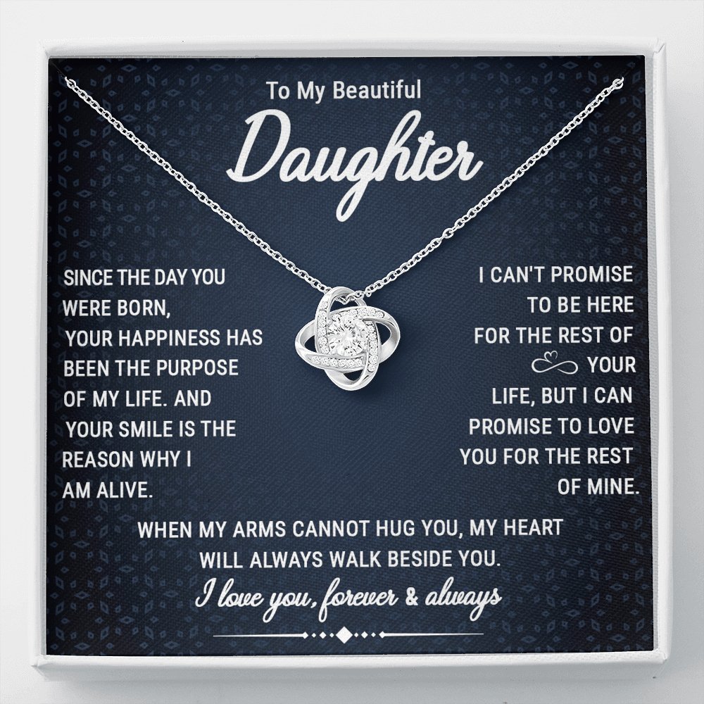 To My Beautiful Daughter - Walk Beside You - Love Knot Necklace - Celeste Jewel