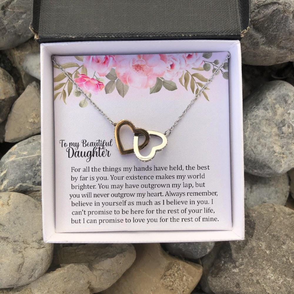 To My Beautiful Daughter - Your Existence - Interlocking Hearts Necklace - Celeste Jewel