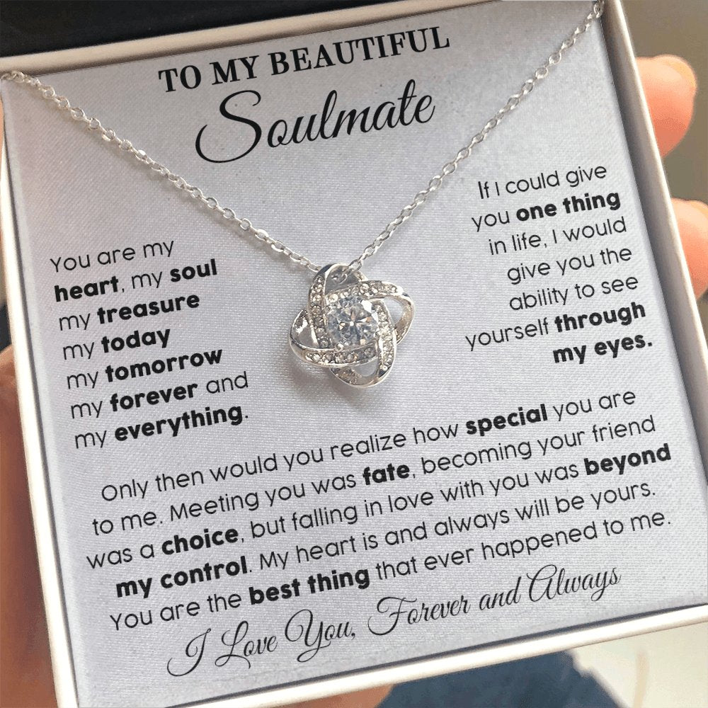 To My Beautiful Soulmate - My Everything - Love Knot Necklace - Celeste Jewel