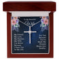 To My Beautiful Wife - For You - Cubic Zirconia Cross Necklace - Celeste Jewel