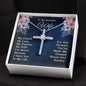 To My Beautiful Wife - For You - Cubic Zirconia Cross Necklace - Celeste Jewel