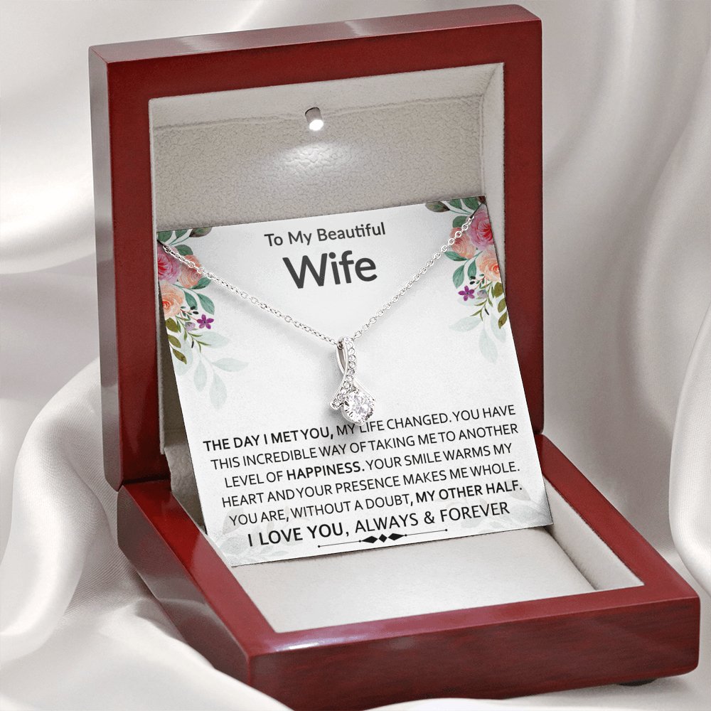 To My Beautiful Wife - My Other Half - Sparkling Radiance Necklace - Celeste Jewel