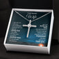 To My Beautiful Wife - When We First Met - Cubic Zirconia Cross Necklace - Celeste Jewel