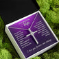 To My Beautiful Wife - You Are The Blessing - Cubic Zirconia Cross Necklace - Celeste Jewel