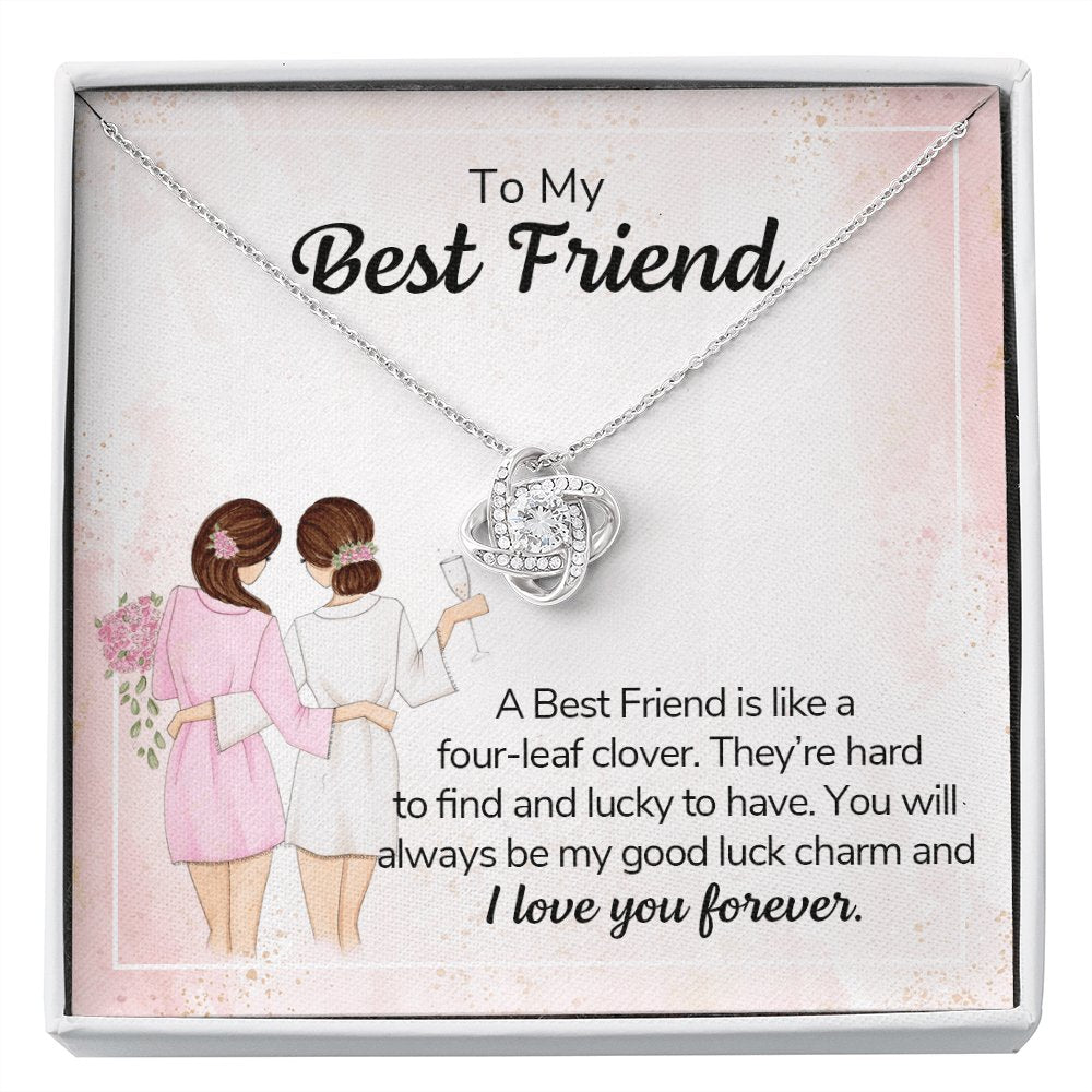 To My Best Friend - Four Leaf Clover - Love Knot Necklace - Celeste Jewel