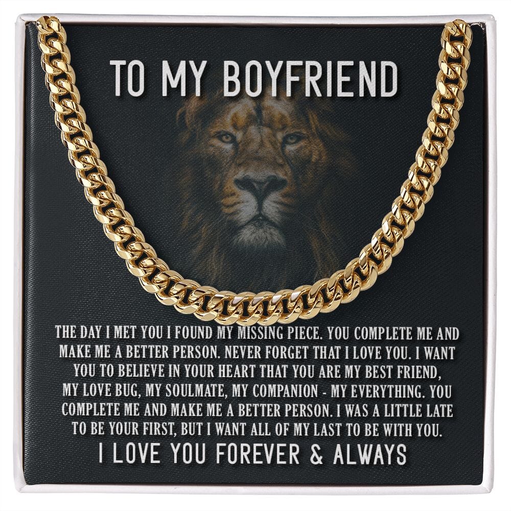 To My Boyfriend - The Day I Met You - Cuban Link Chain Necklace - Celeste Jewel