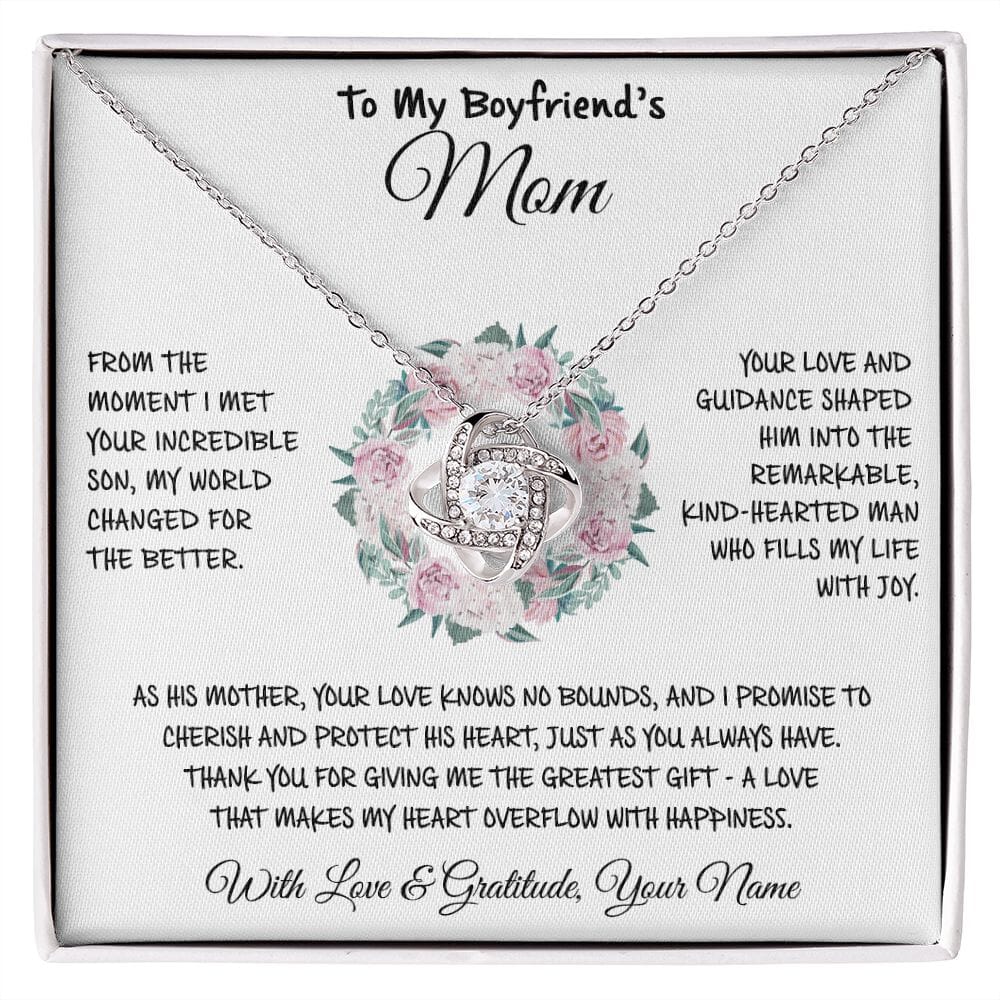 To My Boyfriend's Mom - The Greatest Gift - Love Knot Necklace - Celeste Jewel