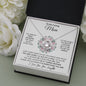 To My Caring Mom (From Daughter) - Your Little Girl - Love Knot Necklace - Celeste Jewel